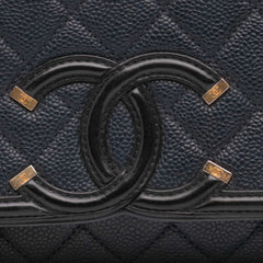 Medium Bicolor Caviar CC Filigree Flap