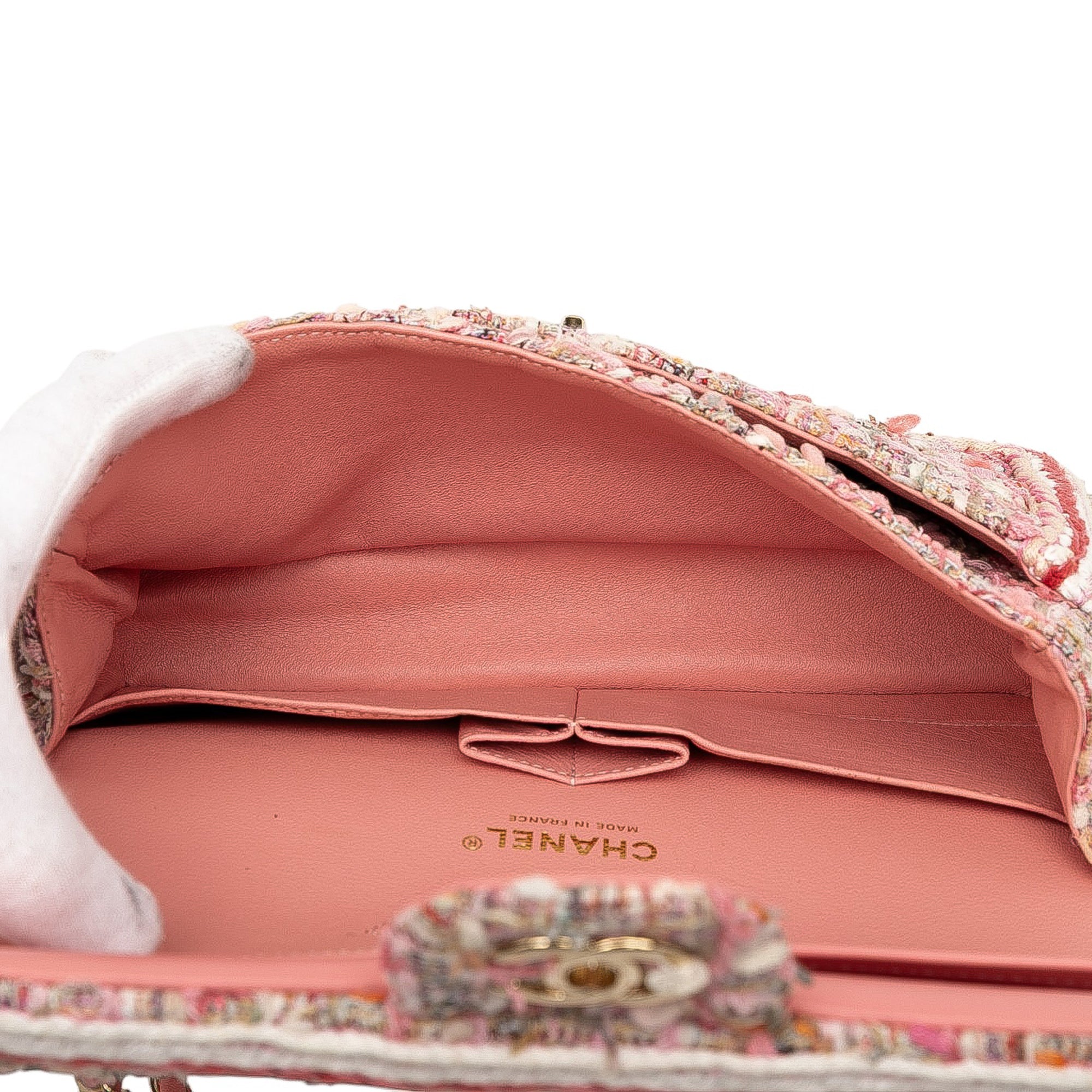 Medium Classic Quilted Tweed Braided Double Flap