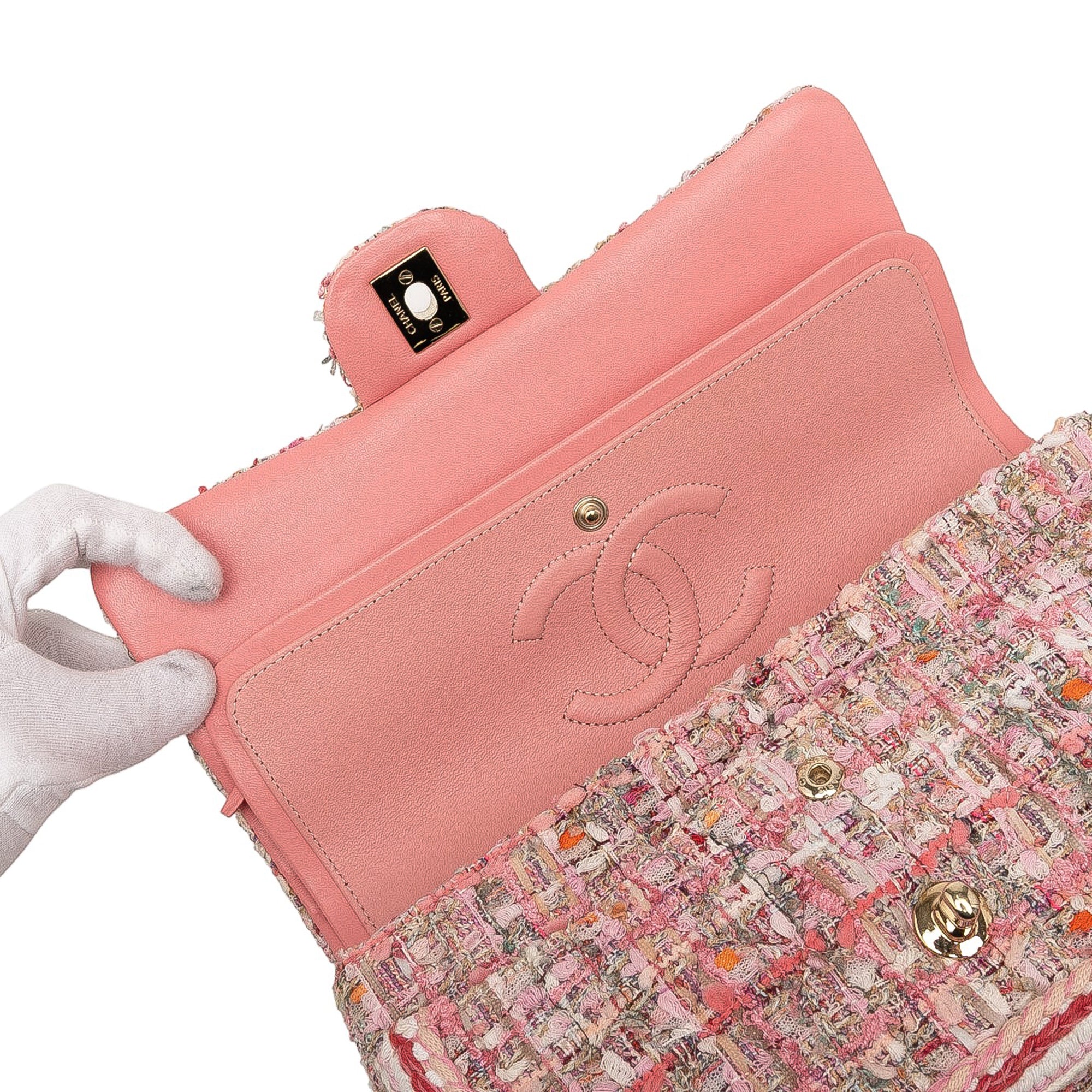 Medium Classic Quilted Tweed Braided Double Flap