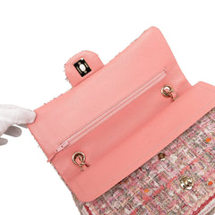 Medium Classic Quilted Tweed Braided Double Flap