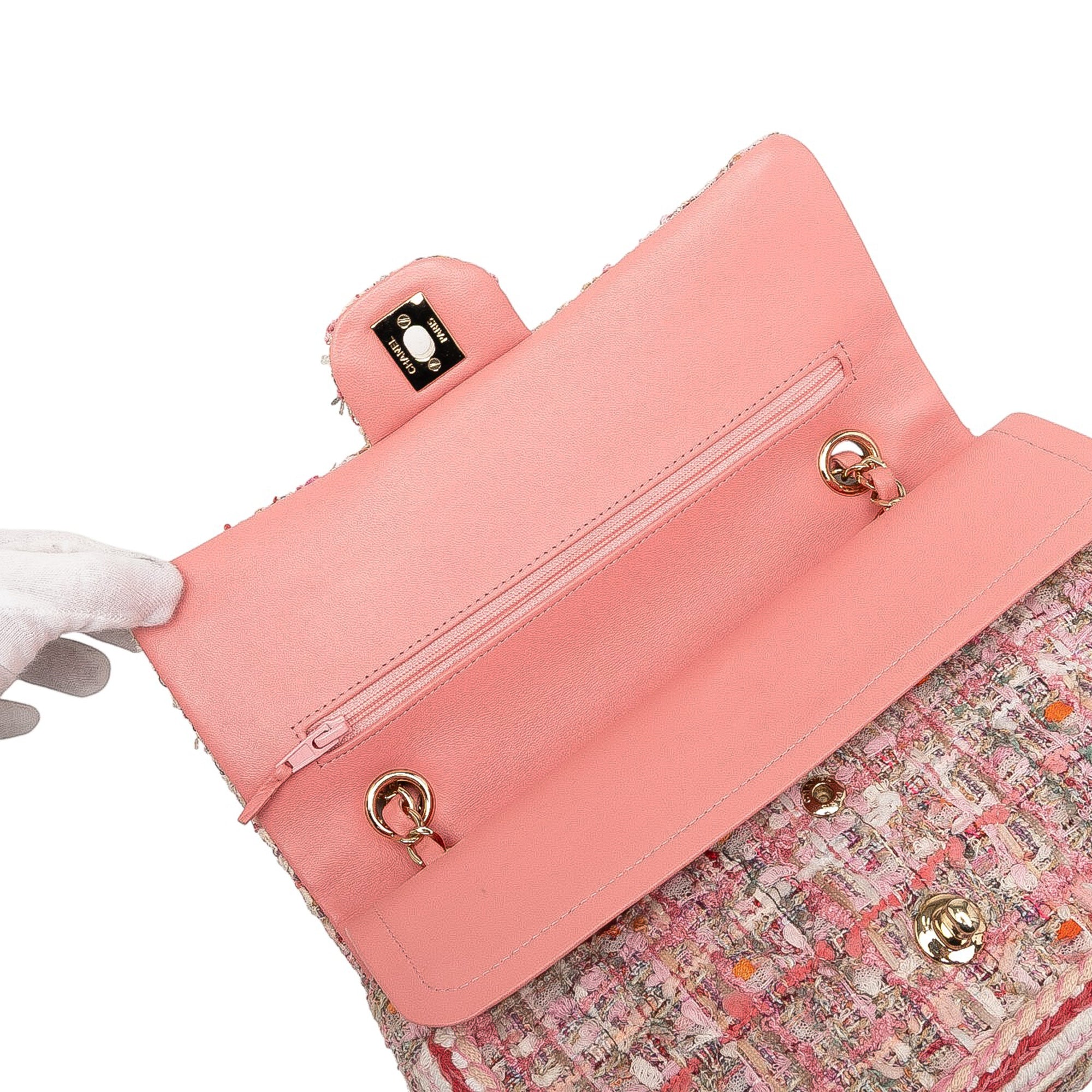 Medium Classic Quilted Tweed Braided Double Flap