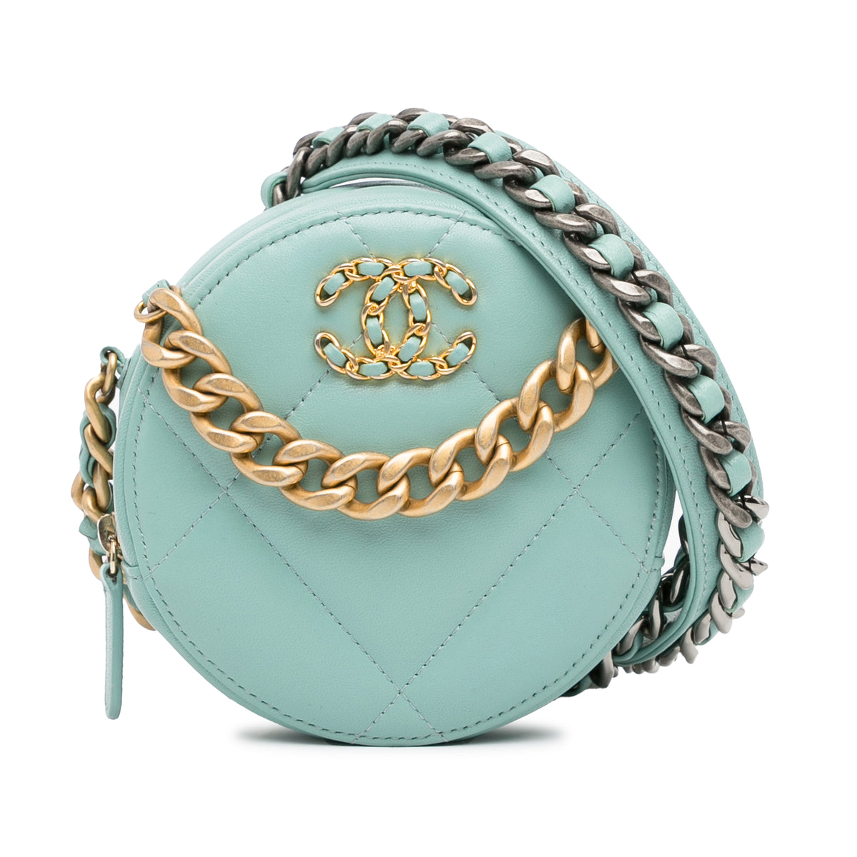 Lambskin 19 Round Clutch with Chain_0