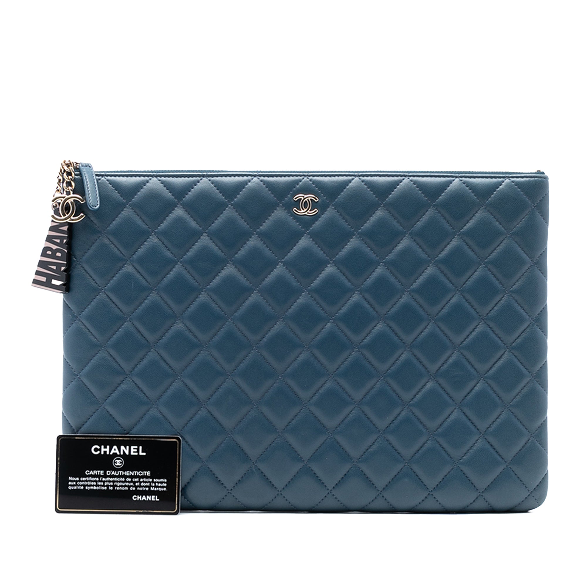 Large Quilted Lambskin La Habana O Case Clutch