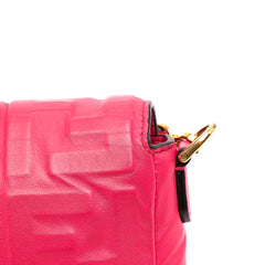 Mini Zucca Embossed Leather Baguette Satchel