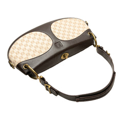 Anagram Canvas and Leather Shoulder Bag
