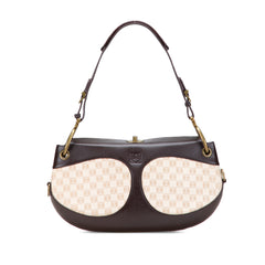 Anagram Canvas and Leather Shoulder Bag