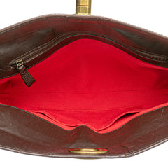 Anagram Canvas and Leather Shoulder Bag