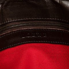 Anagram Canvas and Leather Shoulder Bag