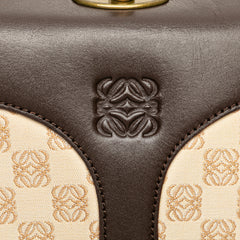 Anagram Canvas and Leather Shoulder Bag