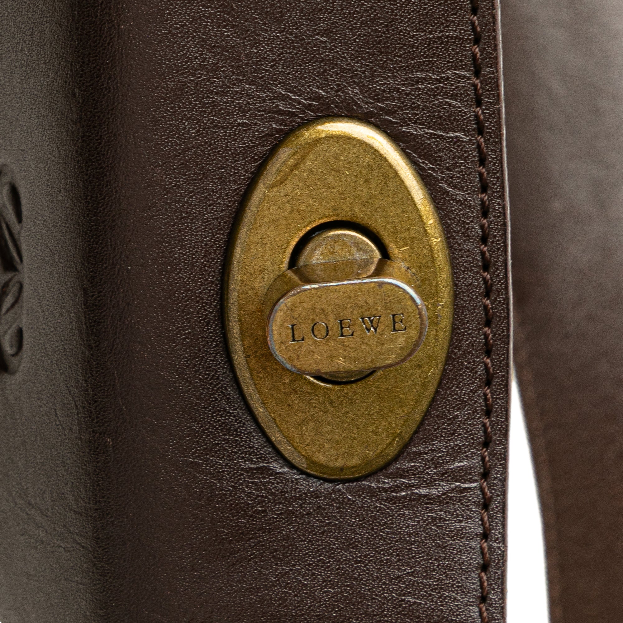 Anagram Canvas and Leather Shoulder Bag