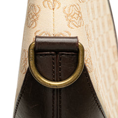 Anagram Canvas and Leather Shoulder Bag