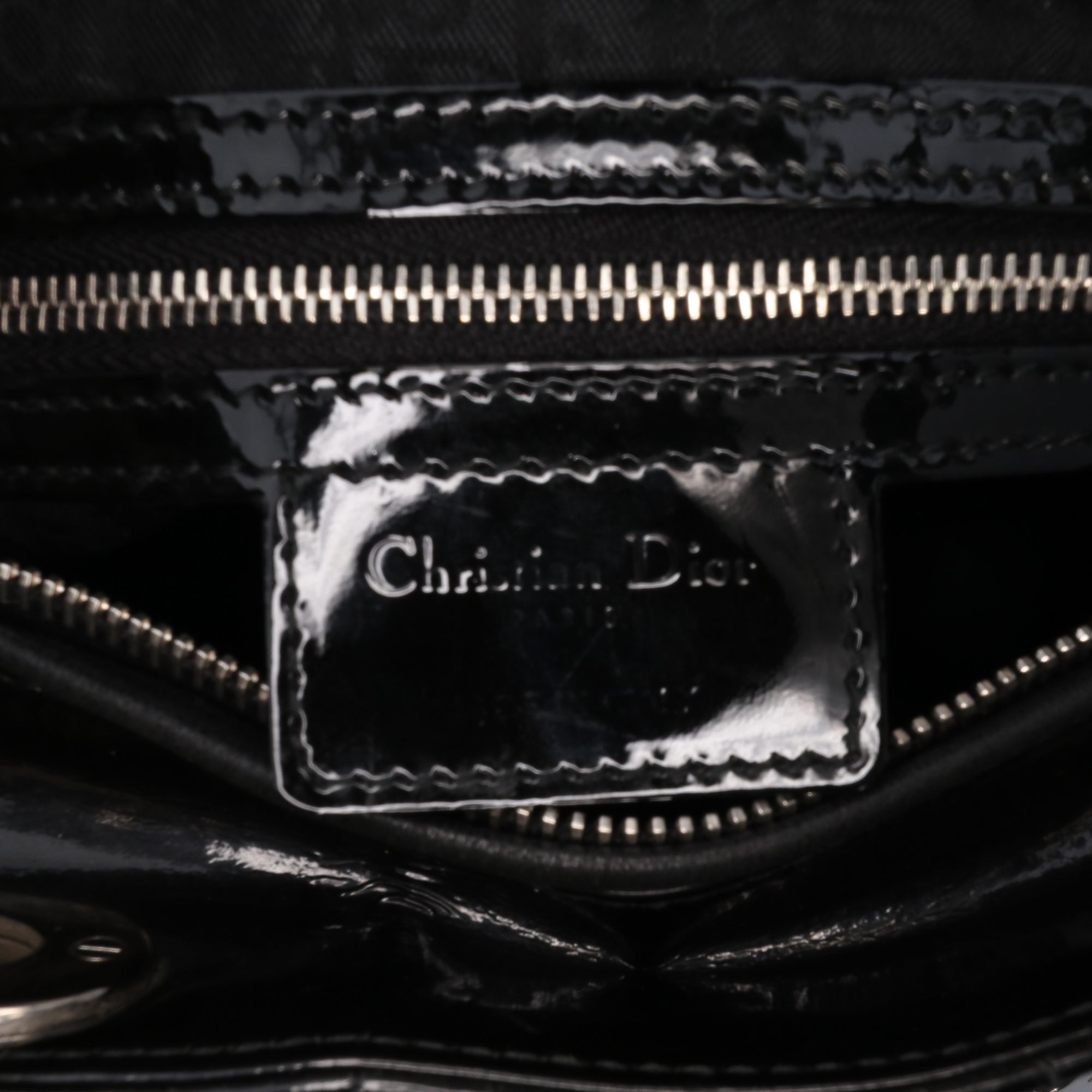 Large Patent Cannage Lady Dior