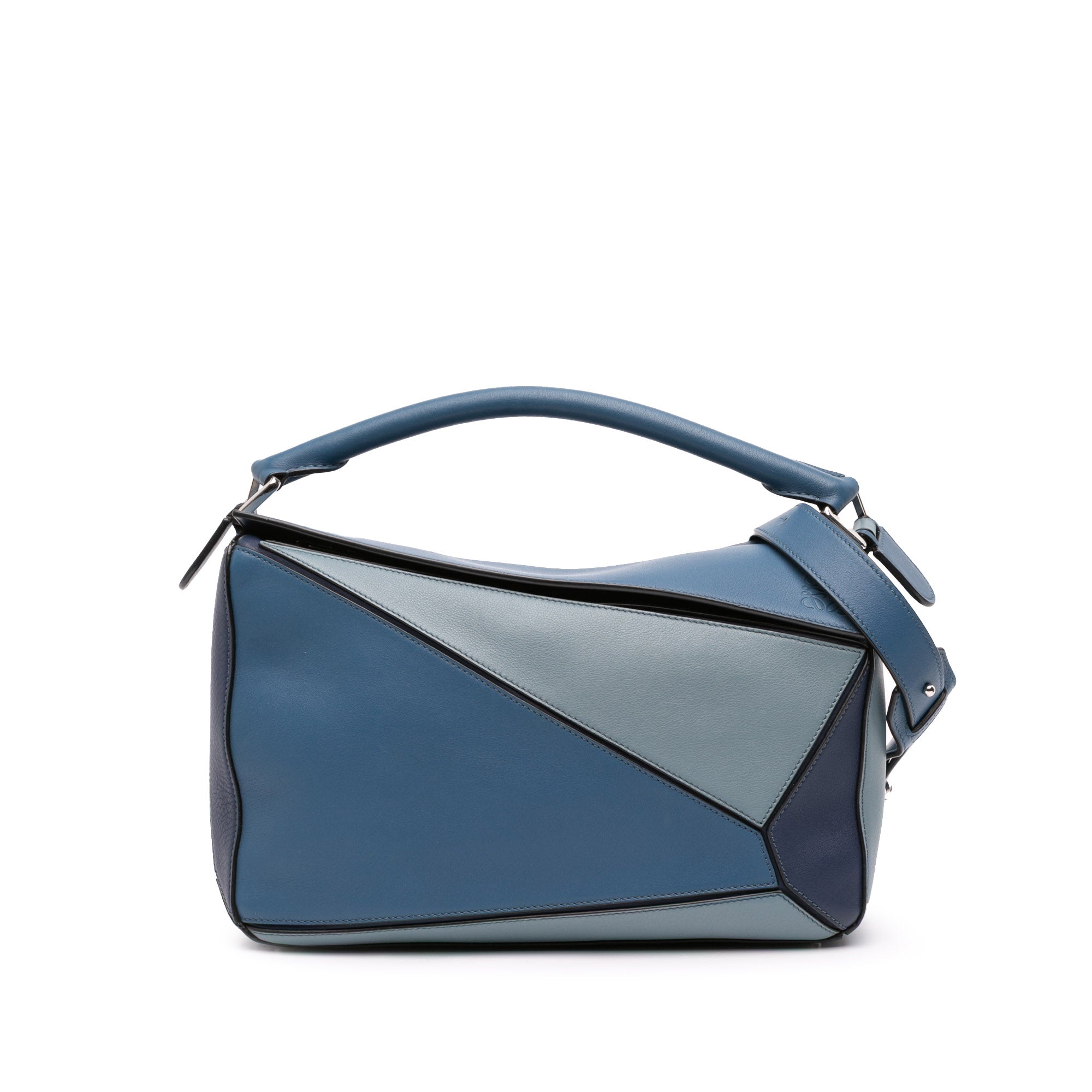 Medium Tricolor Calfskin Puzzle Satchel
