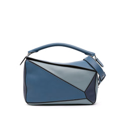 Medium Tricolor Calfskin Puzzle Satchel