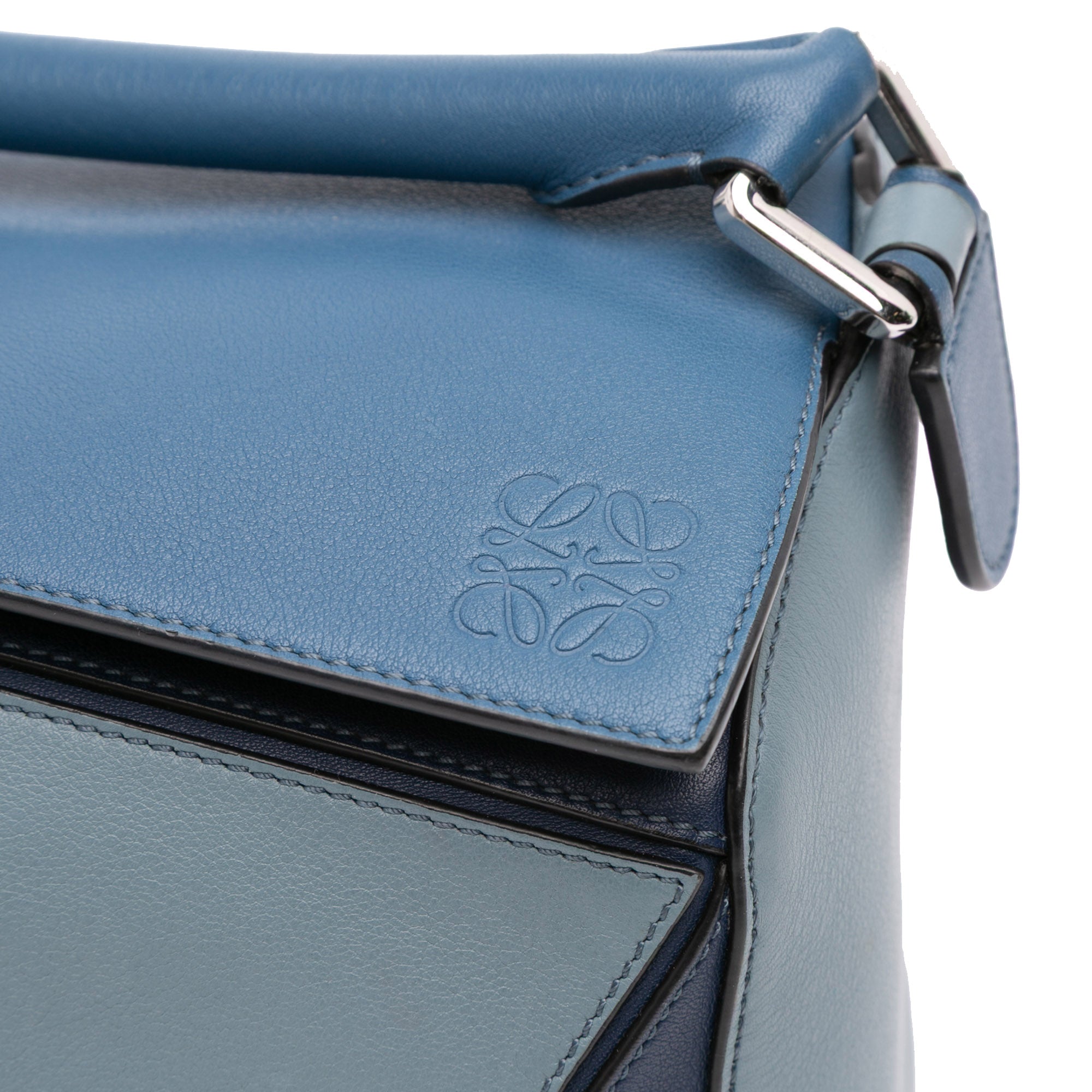 Medium Tricolor Calfskin Puzzle Satchel