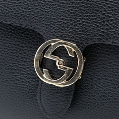 Medium Dollar Calf Interlocking G Satchel