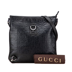 Embossed Leather Horsebit Abbey D Ring Crossbody