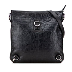 Embossed Leather Horsebit Abbey D Ring Crossbody
