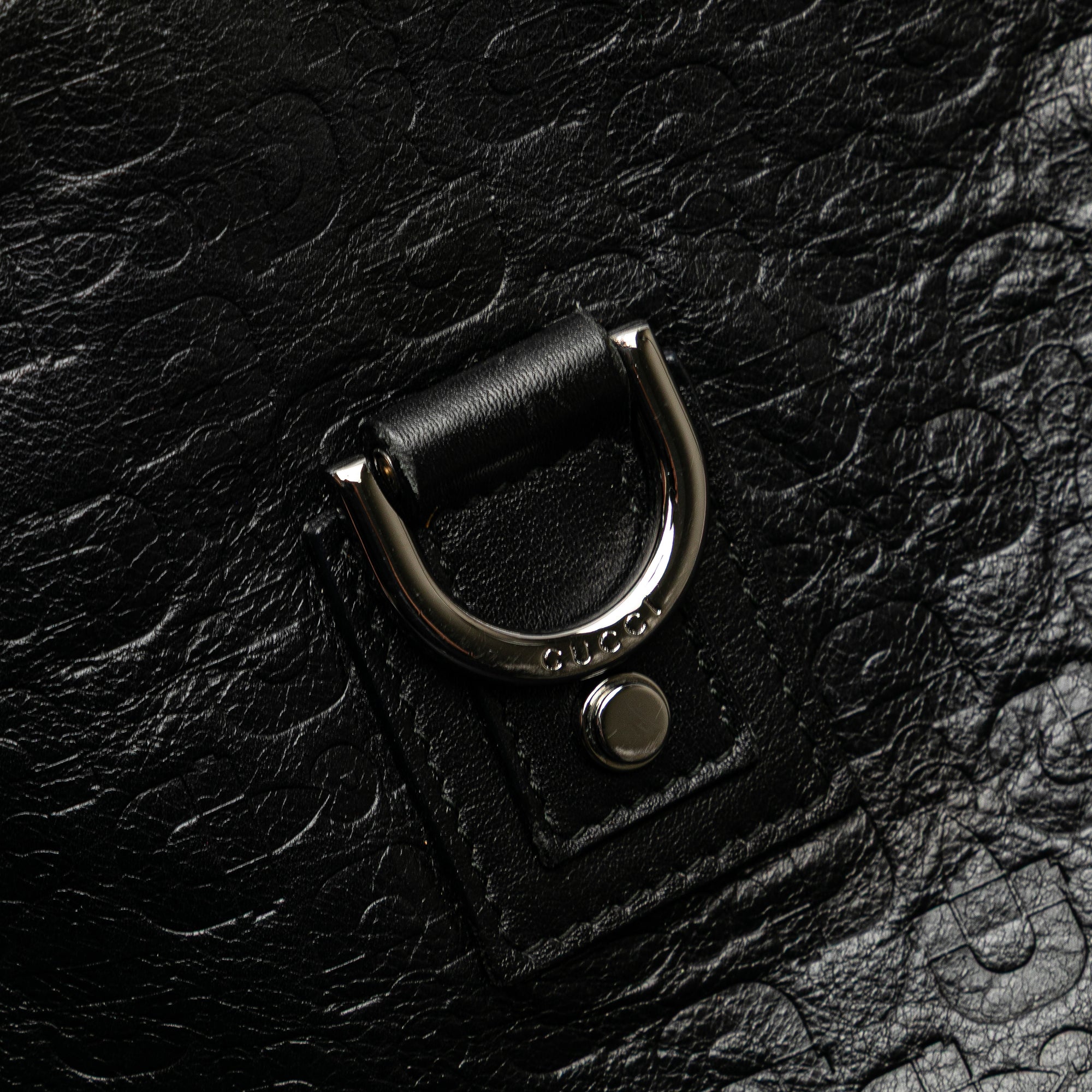 Embossed Leather Horsebit Abbey D Ring Crossbody