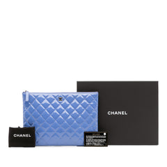 Medium Quilted Patent O Case Clutch
