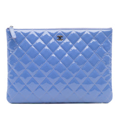 Medium Quilted Patent O Case Clutch