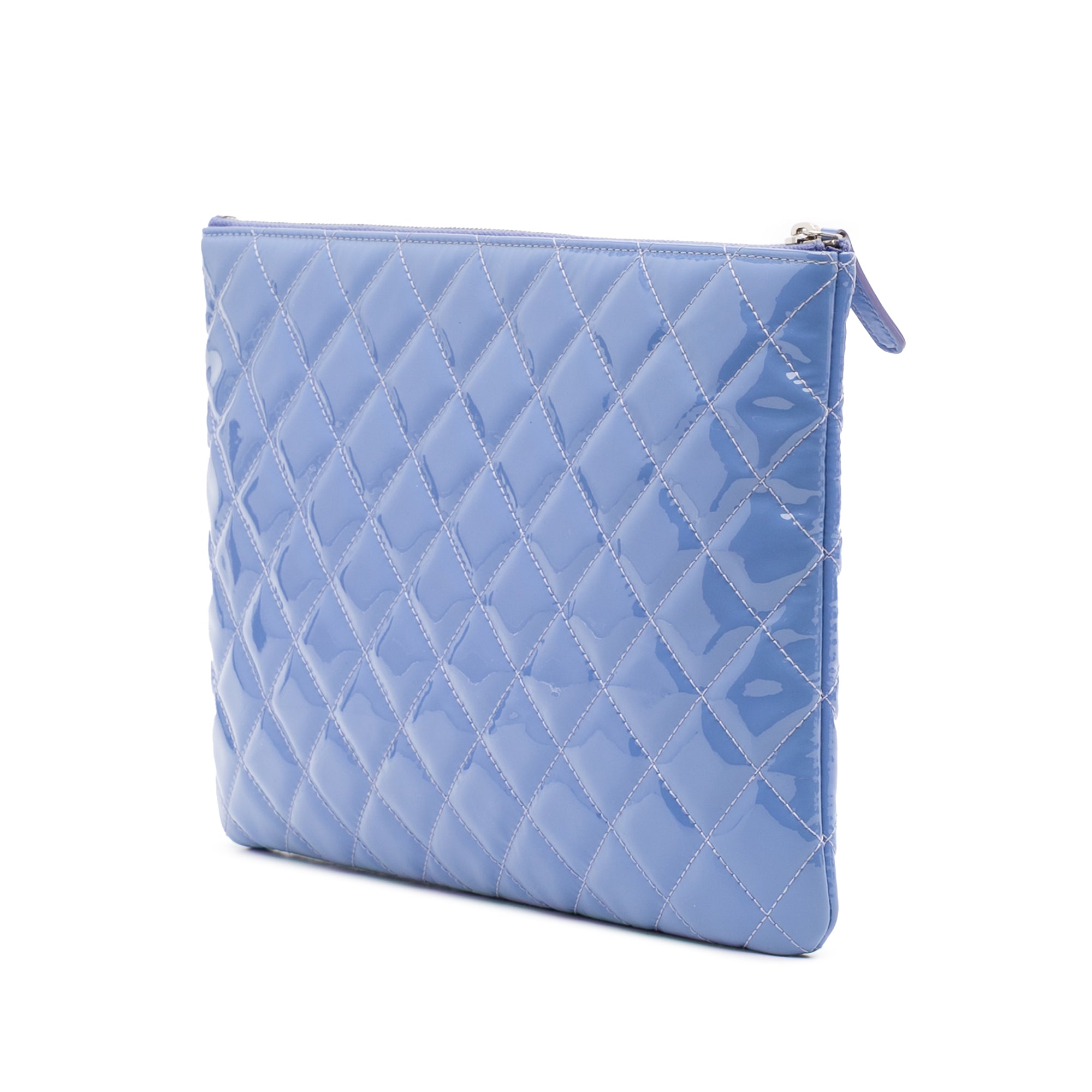 Medium Quilted Patent O Case Clutch