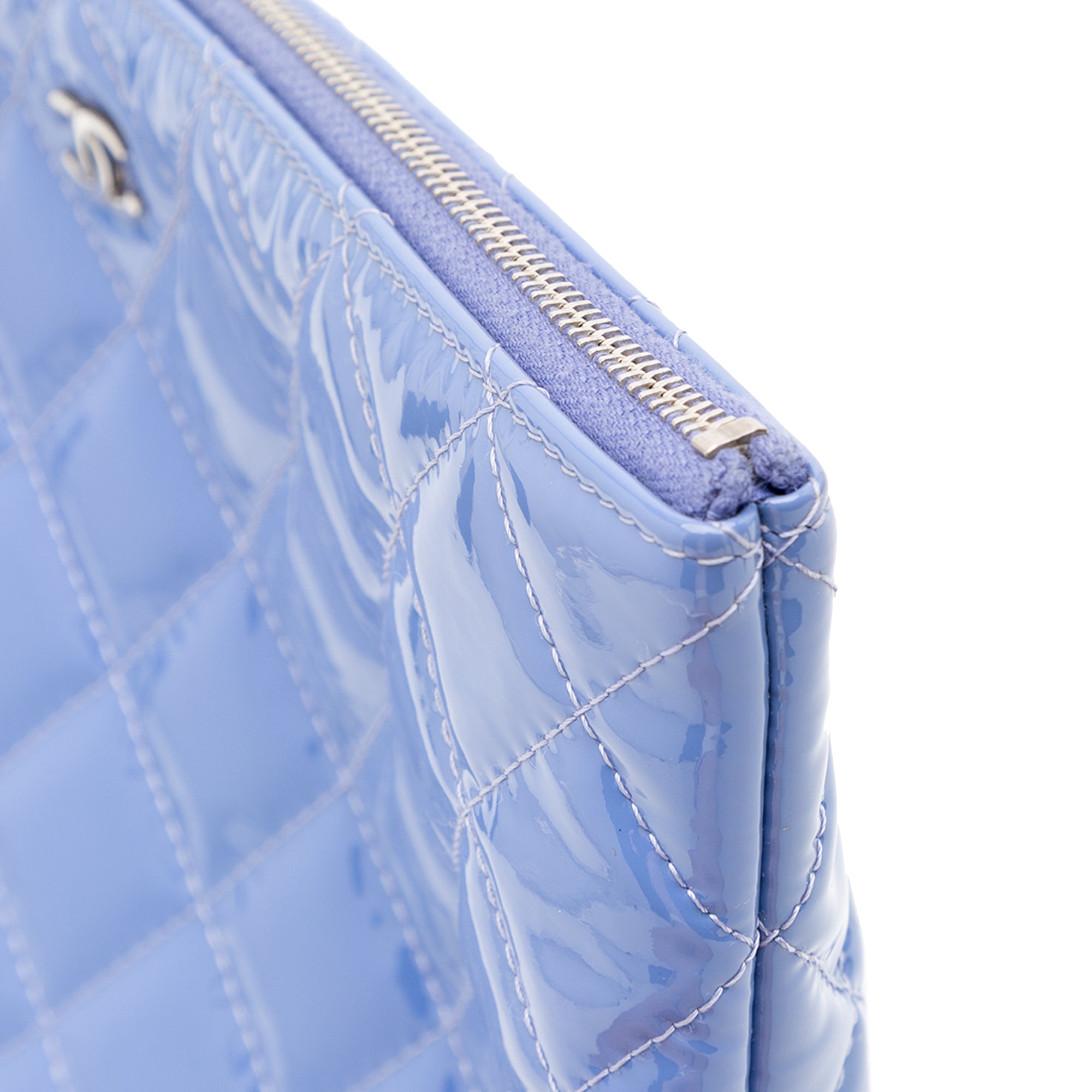 Medium Quilted Patent O Case Clutch
