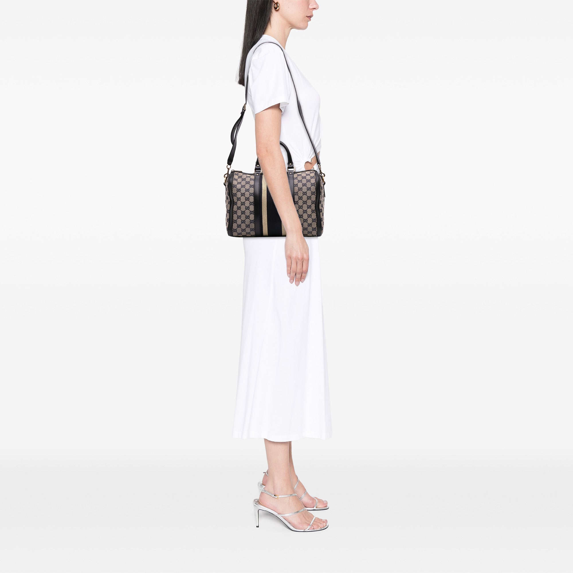 Medium GG Canvas Web Joy Boston Bag