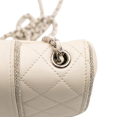 Mini Quilted Lambskin and Metallic Trim Elementary Chic Flap