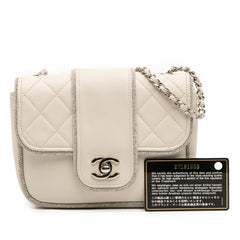Mini Quilted Lambskin and Metallic Trim Elementary Chic Flap