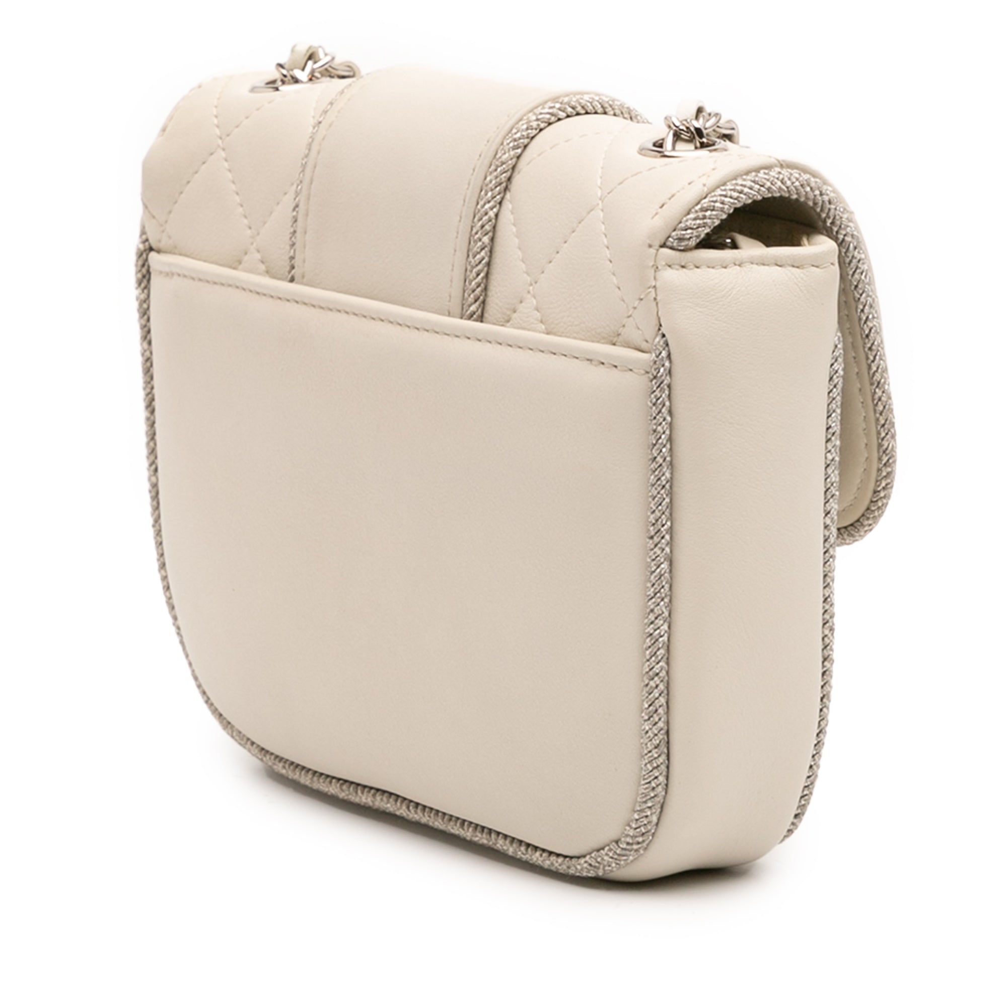Mini Quilted Lambskin and Metallic Trim Elementary Chic Flap