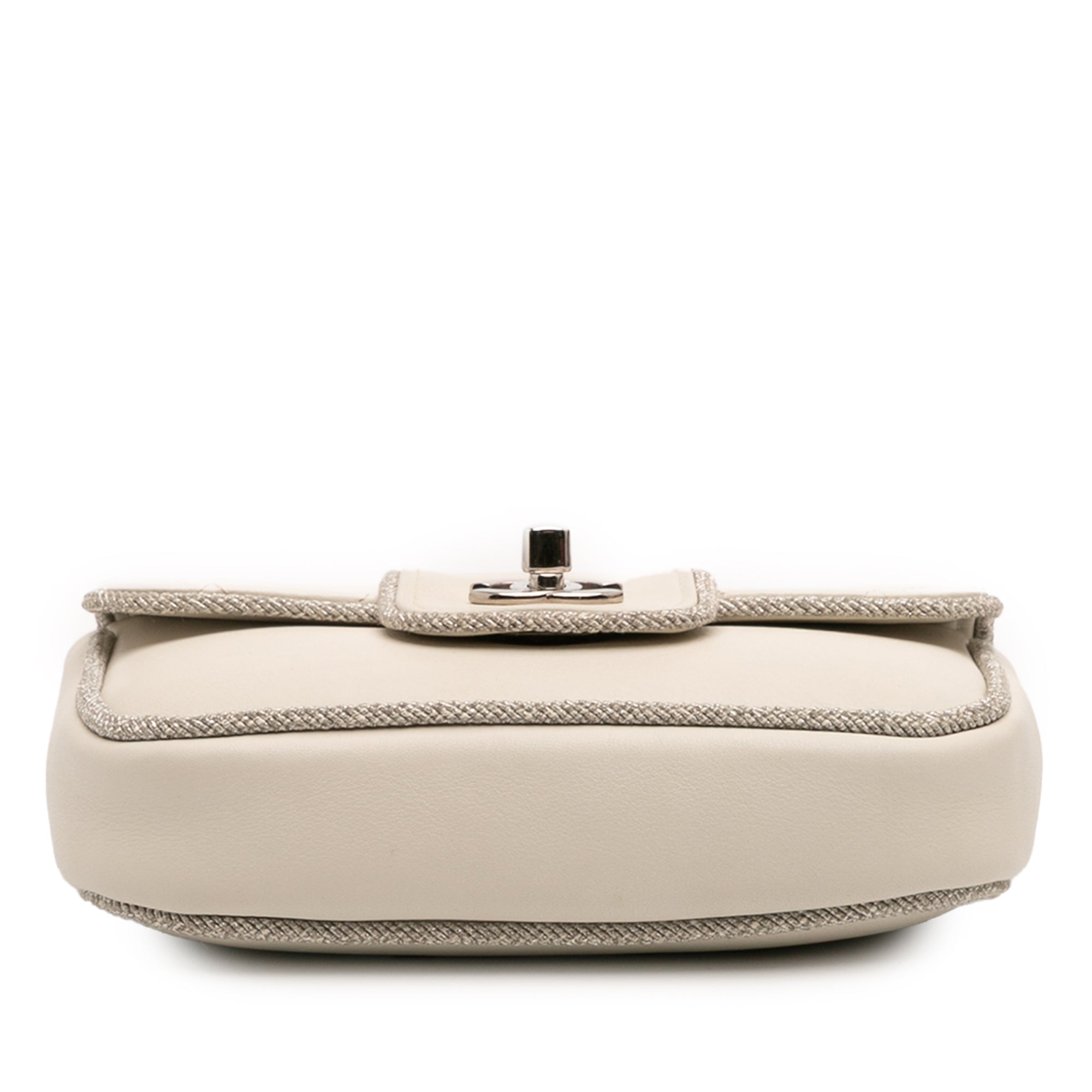 Mini Quilted Lambskin and Metallic Trim Elementary Chic Flap