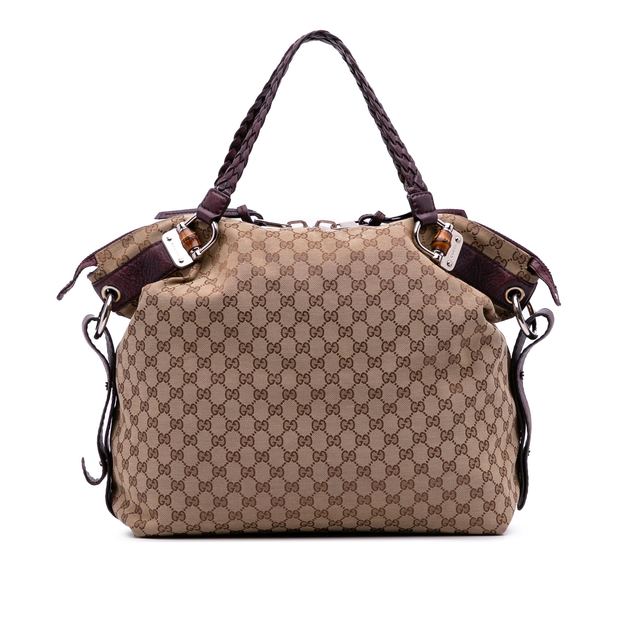 Large GG Canvas Bamboo Bar Tote