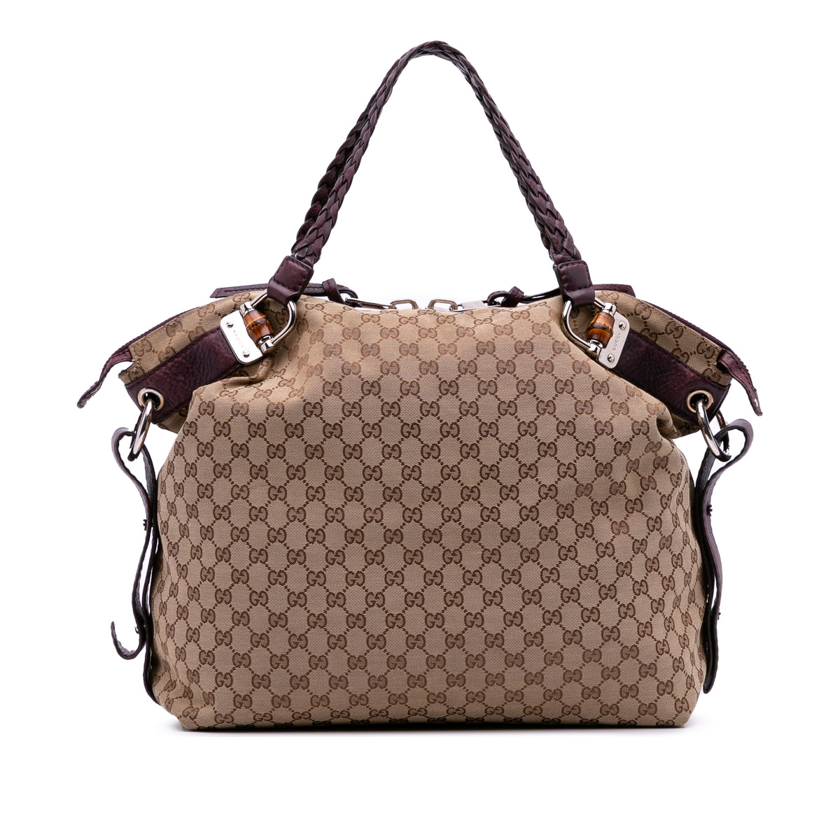 Large GG Canvas Bamboo Bar Tote