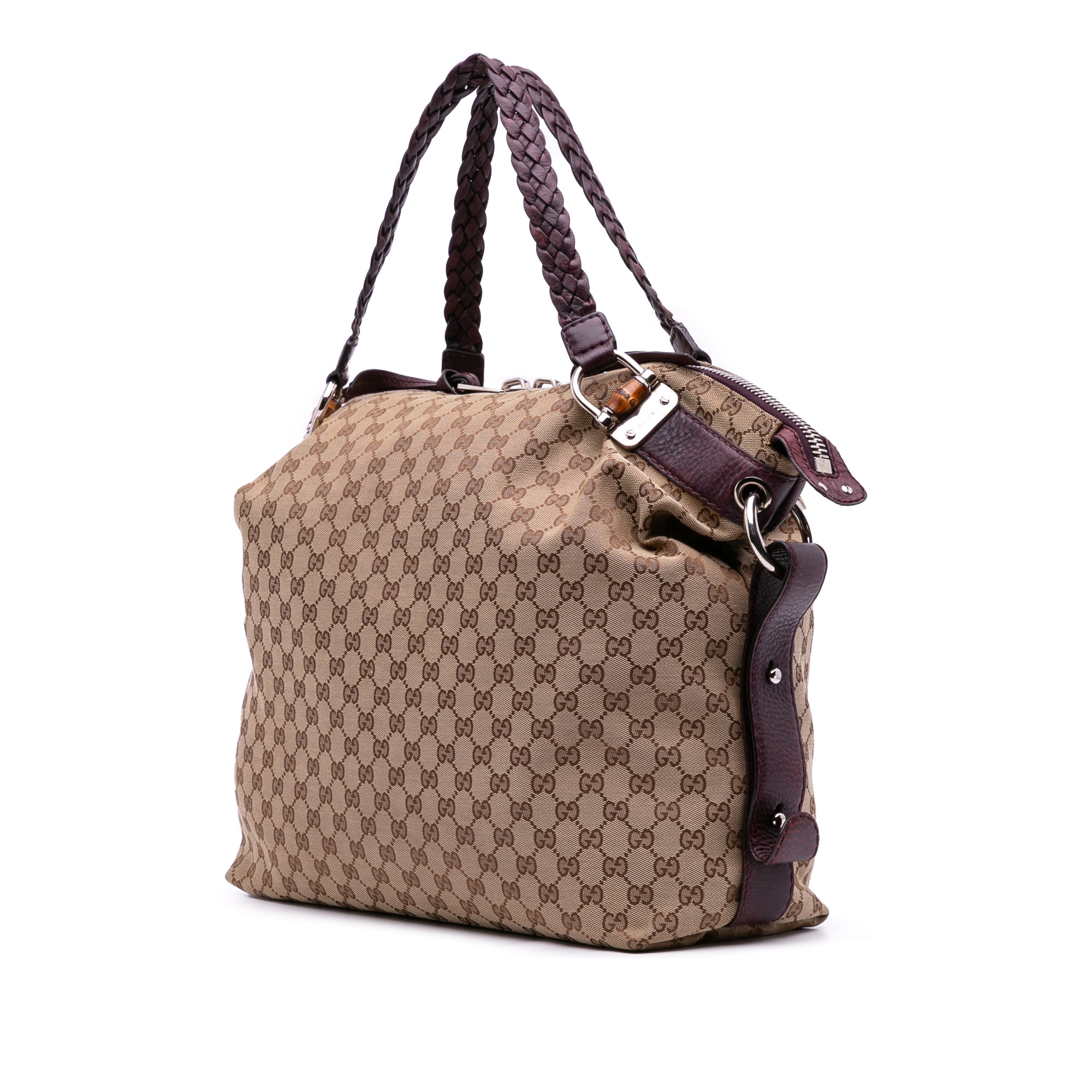 Large GG Canvas Bamboo Bar Tote