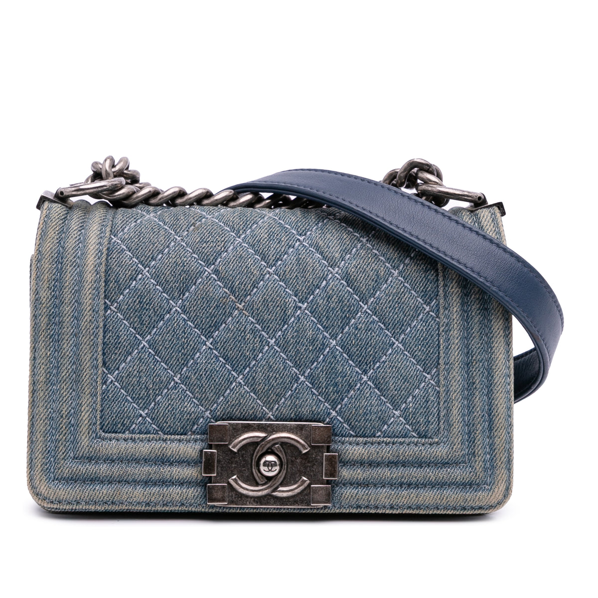 Small Quilted Denim Boy Flap