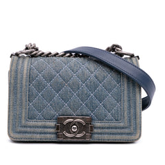 Small Quilted Denim Boy Flap
