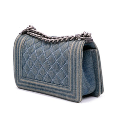 Small Quilted Denim Boy Flap