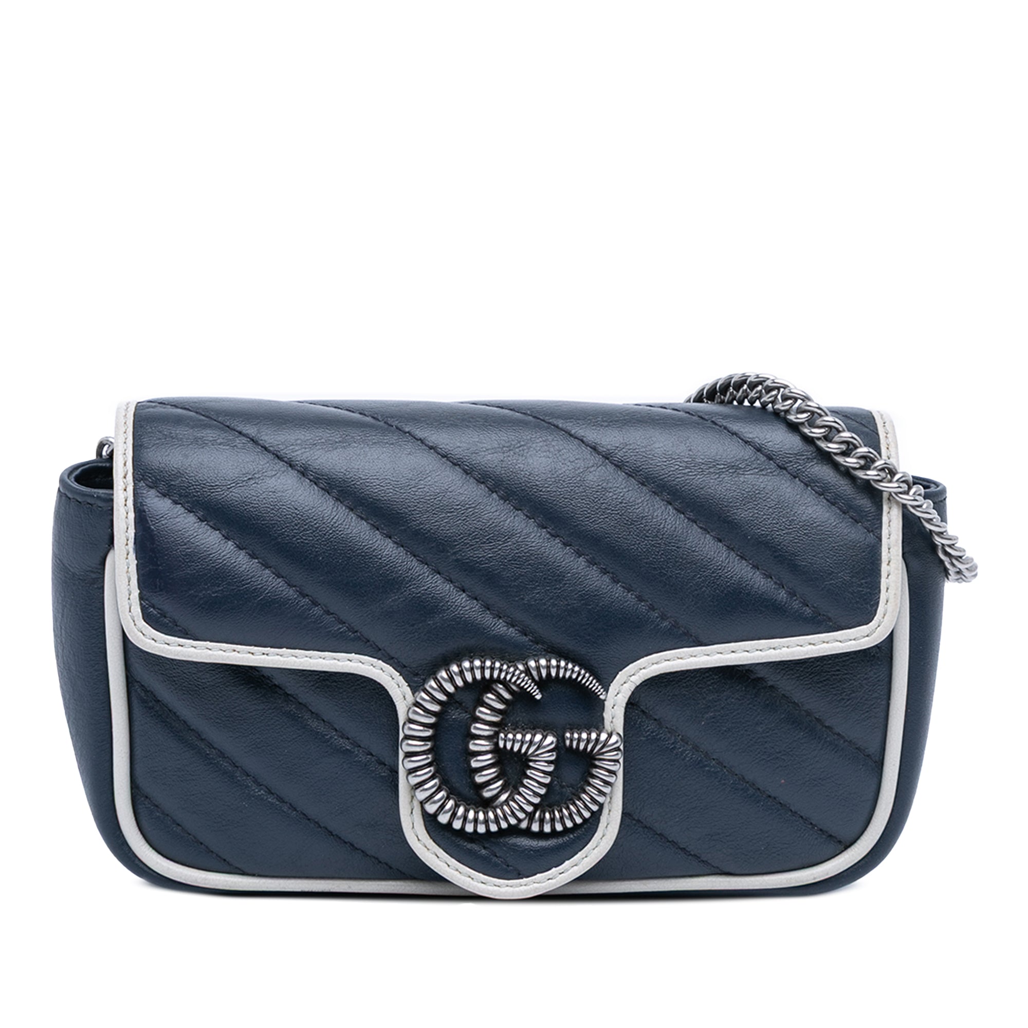 Super Mini GG Marmont Matelasse Leather Torchon Flap Crossbody