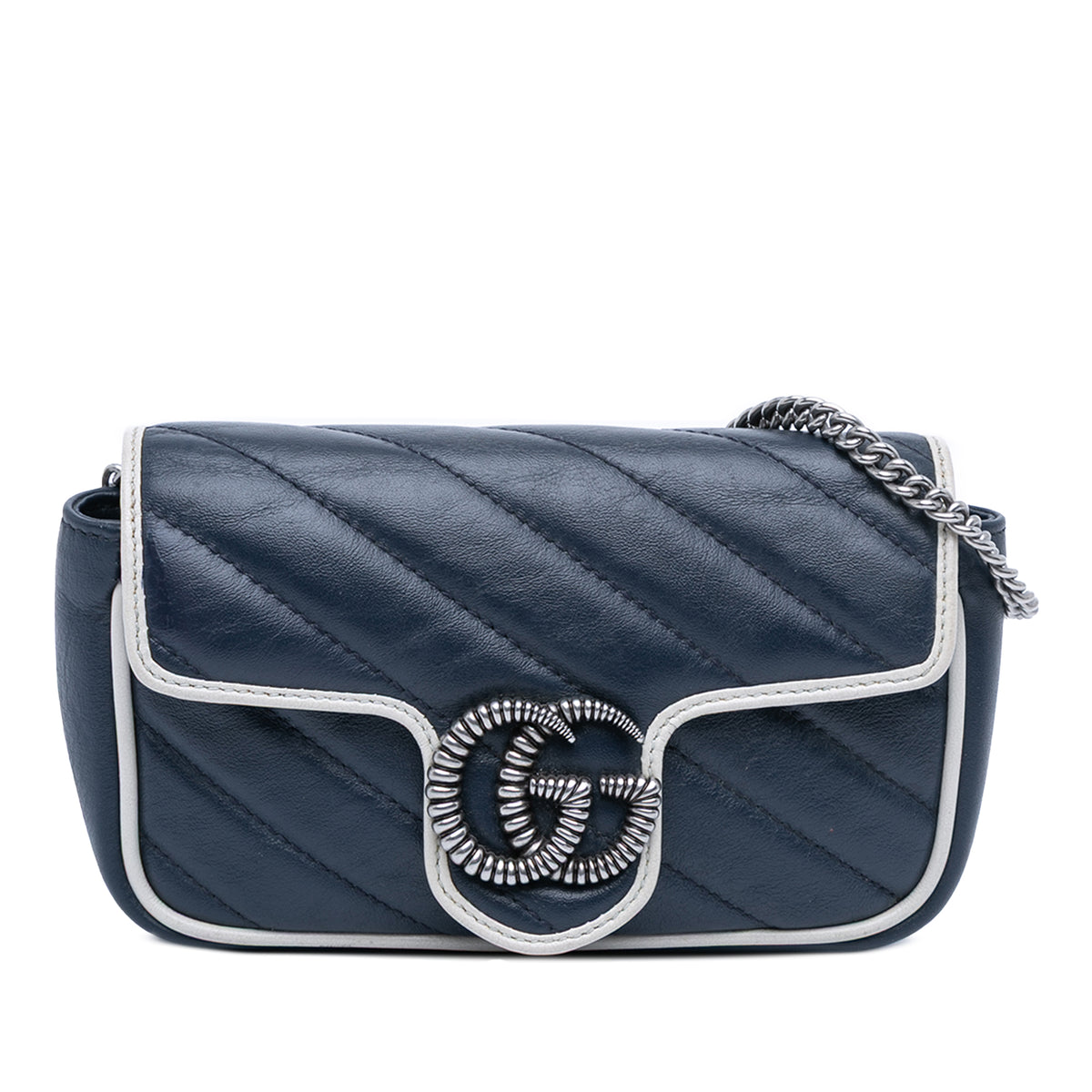 Super Mini GG Marmont Matelasse Leather Torchon Flap Crossbody