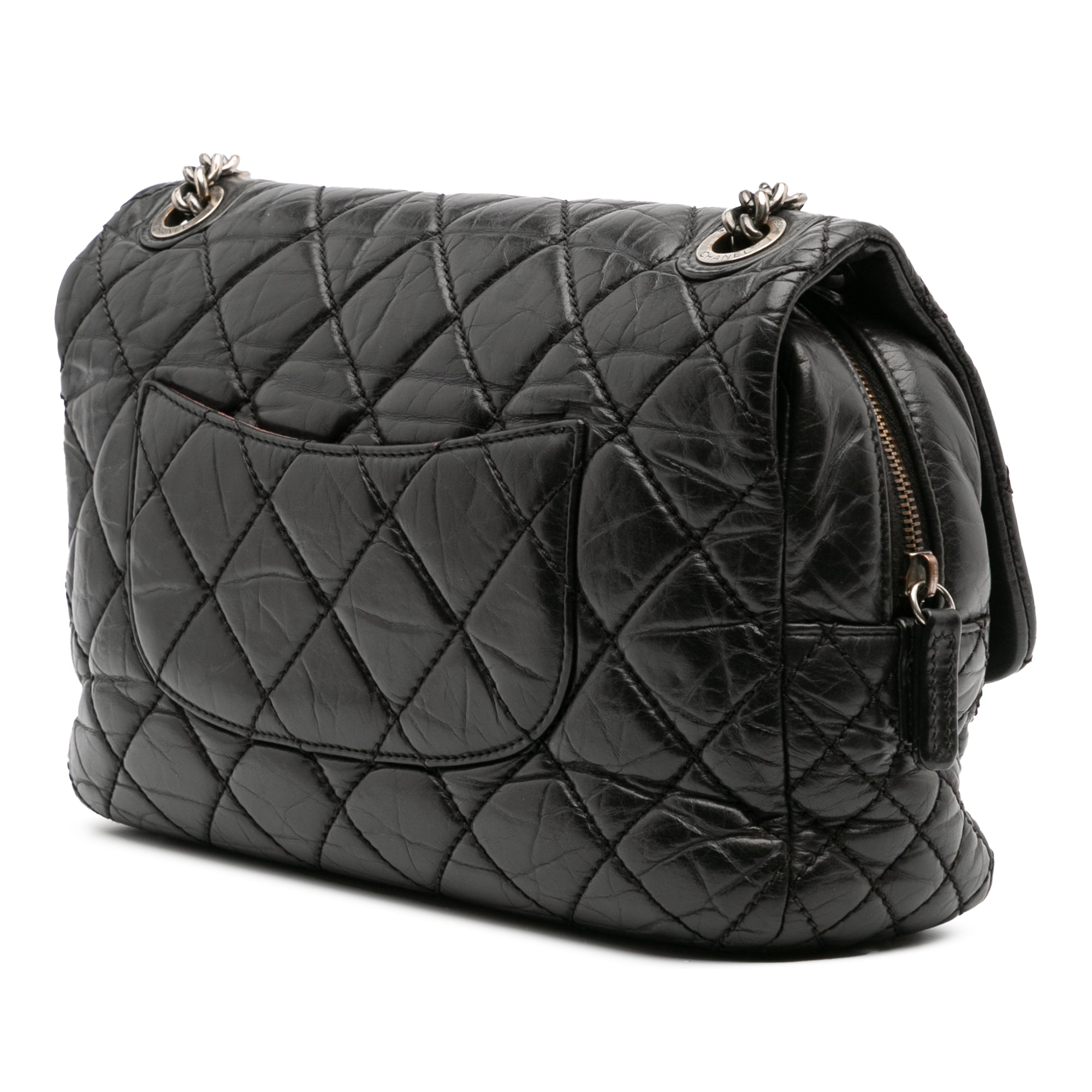 Jumbo Quilted Aged Calfskin Portobello Flap