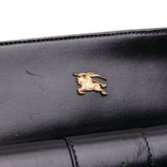 Leather and House Check Canvas Crossbody