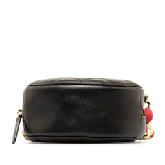 CC Quilted Lambskin Ribbon Round Clutch With Chain