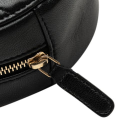 CC Quilted Lambskin Ribbon Round Clutch With Chain