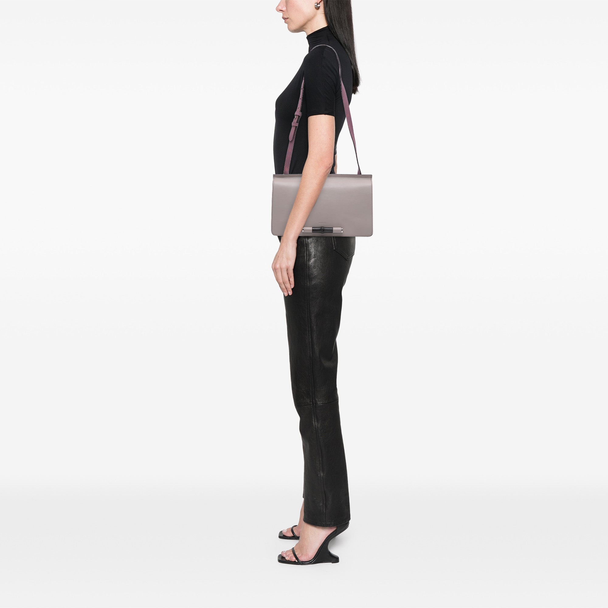 Leather Lady Bamboo Shoulder Bag