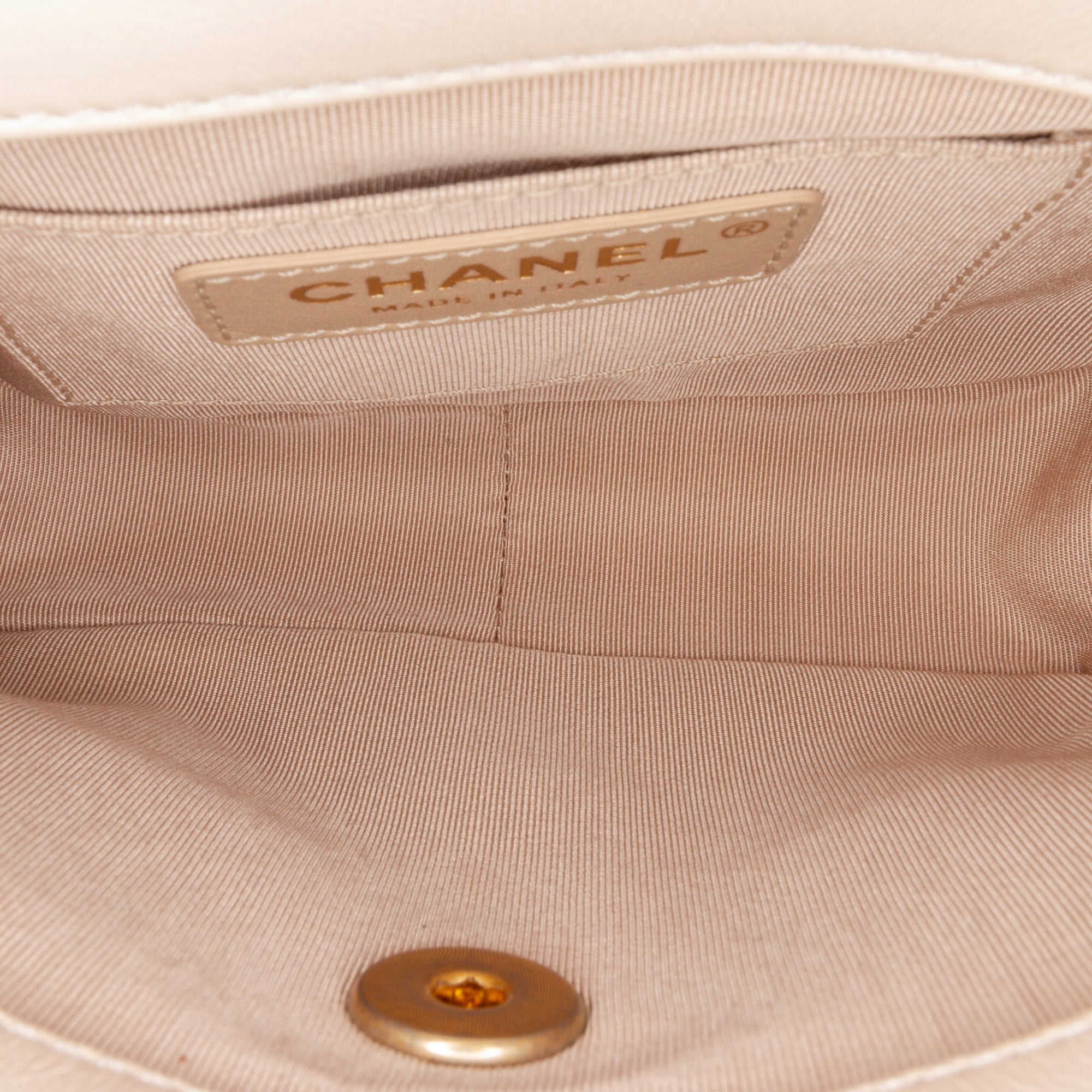 Small Lambskin Button On Top Flap