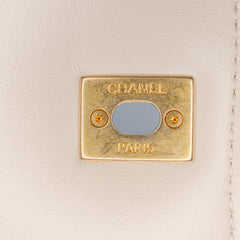 Small Lambskin Button On Top Flap