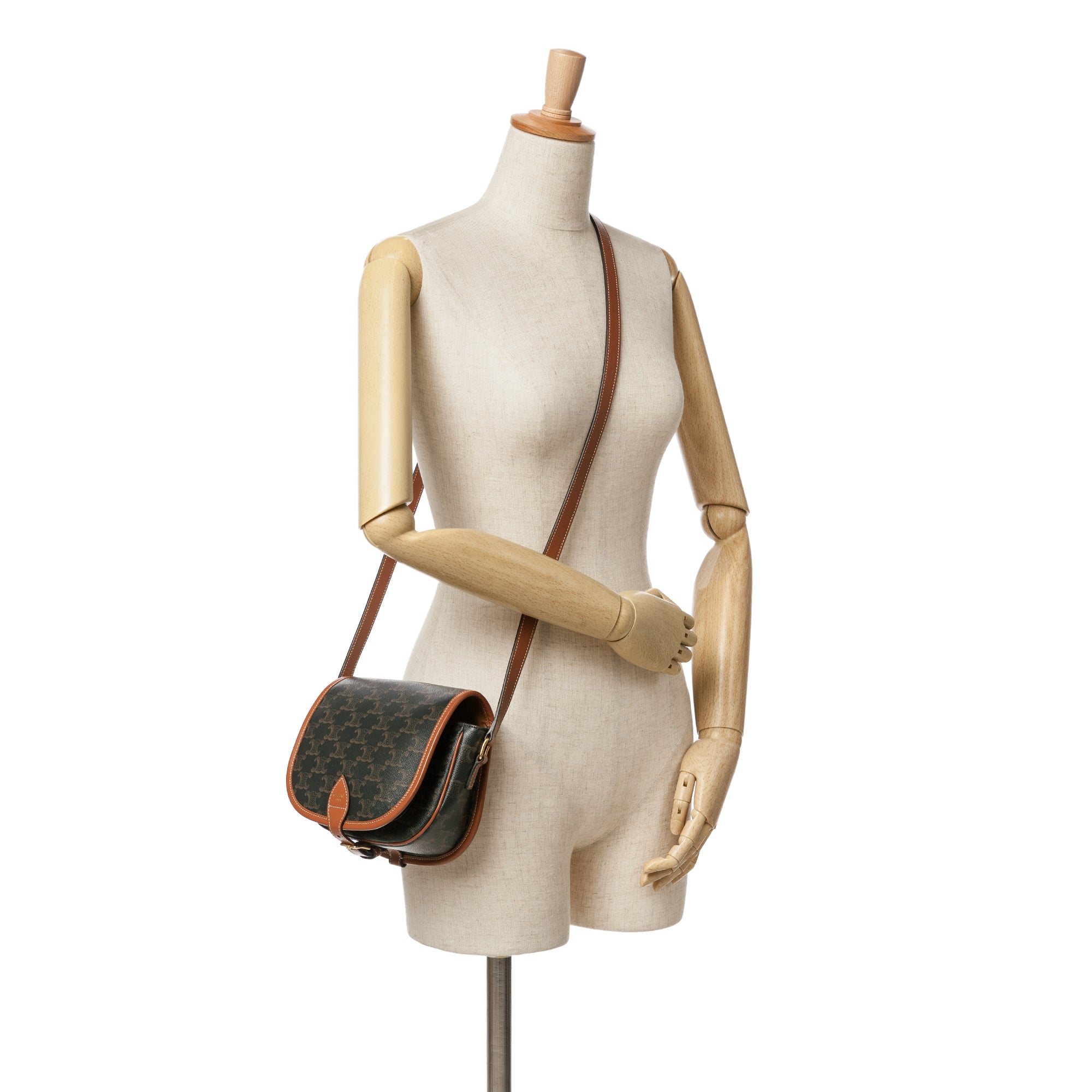 Medium Triomphe Coated Canvas Folco Crossbody