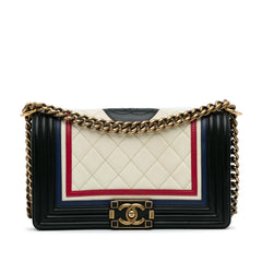 Crest-Embellished Medium Boy Bag