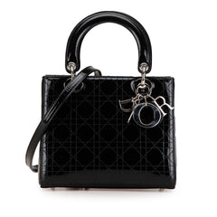 Medium Patent Cannage Stitched Lady Dior